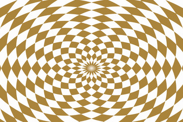 Fondo de rombos amarillo y blancos circular. 