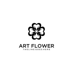 Creative abstract flower logo template design vector illustration