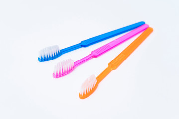 Set of colorful toothbrushes