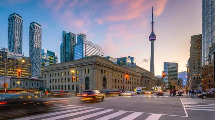 Acrylic prints Toronto Downtown Toronto city Skyline at  twiligh, Canada