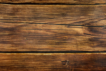 background from old wooden pine boards in dark