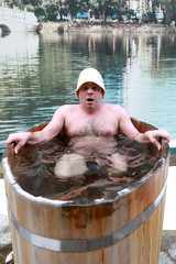Man sitting in font