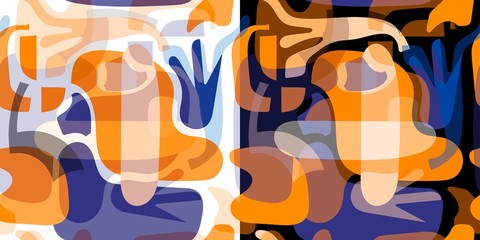 Abstract seamless patterns set with different background (black and white)