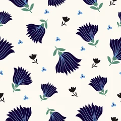 Raamstickers Vlinders Naadloze bloemmotief met eenvoudig ontwerp