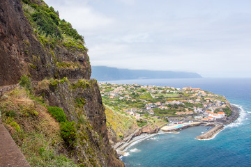 Ponta delgada in madeira north coast panorama mountain view sea © Andreas