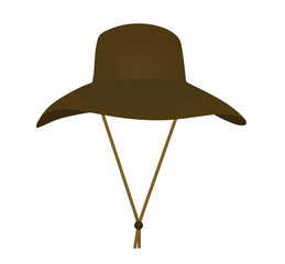 Brown fishing hat. vector illustration
