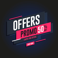 Offers Promo 50% Off Shopping Label