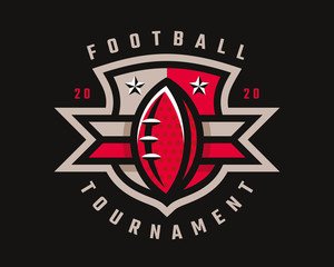 American football  logo design. Rugby emblem tournament template editable for your design. © augustos