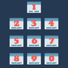 set of number days left countdown vector illustration eps 10 template for promotion sale landing page  banner flyer