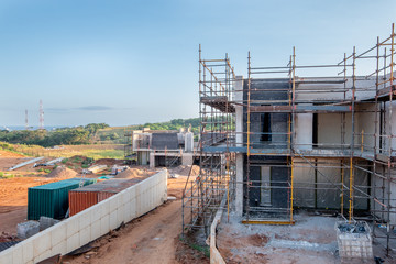 View of scaffolding on construction site