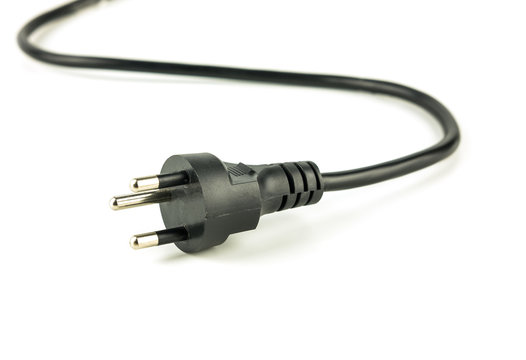 black electric plug with cable