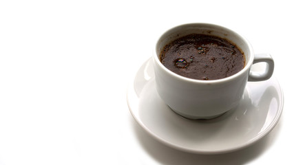 coffee cup top view isolated on white background