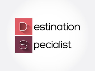 DS - Destination Specialist acronym, business concept background