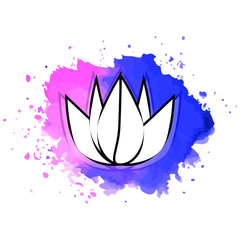 Lotus Flower Yoga symbol template. Logo design idea