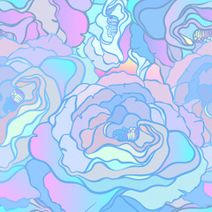 Seamless pattern with flowers roses, vector floral illustration in vintage style