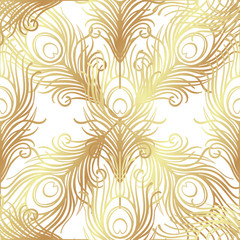 Art deco style geometric seamless pattern in black and gold. Vector illustration. Roaring 1920's design. Jazz era inspired . 20's. Vintage Fabric, textile, wrapping paper, wallpaper. Retro hand drawn.