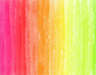 Blending and graduating water colors with brushes as colorful pan tone. Mixed, orange,yellow, green, turquoise, pink, red, blue, purple and violet color. Funny party background using.