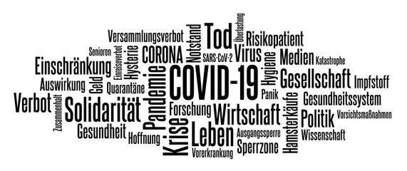 COVID-19 Corona Virus SARS-CoV-2 Pandemie Epidemie influenza Grippe  Wirtschaftkrise Sammlung Leben Forschung Wissenschaft Topthema - obrazy, fototapety, plakaty