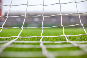 soccer gate on green grassy field
