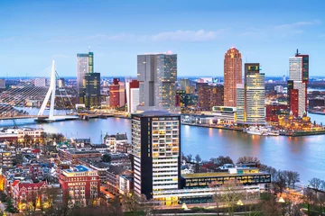 Fotobehang Rotterdam Rotterdam, Nederland Skyline