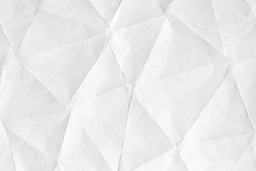 White crumpled paper background, texture old for web design screensavers. Template for various purposes or creating packaging.