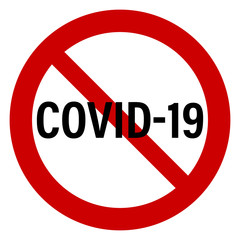 Coronavirus stop, COVID-19 prohibition sign isolated on a white background. EPS10 vector file