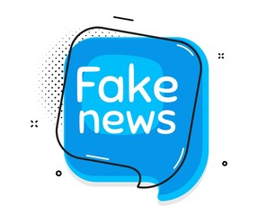 Fake news symbol. Thought chat bubble. Media newspaper sign. Daily information. Speech bubble with lines. Fake news promotion text. Vector