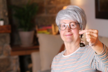 Senior woman buying her dream house 