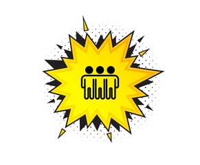 Friendship icon. Quote speech bubble. Friends group sign. Assistance business symbol. Quotation marks. Classic friendship icon. Vector