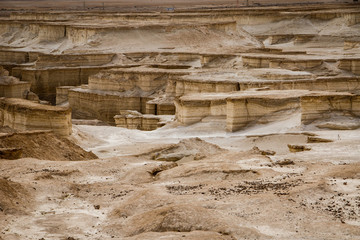 Obraz premium Interesting landscape between Dead sea and Masada fortress in Israel