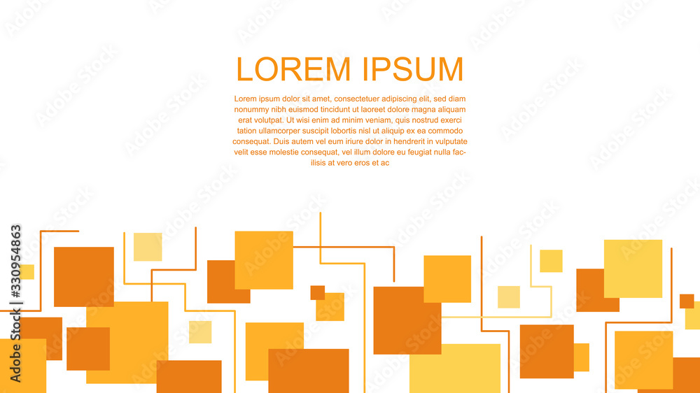 Poster geometric abstract line shapes square orange vector background
