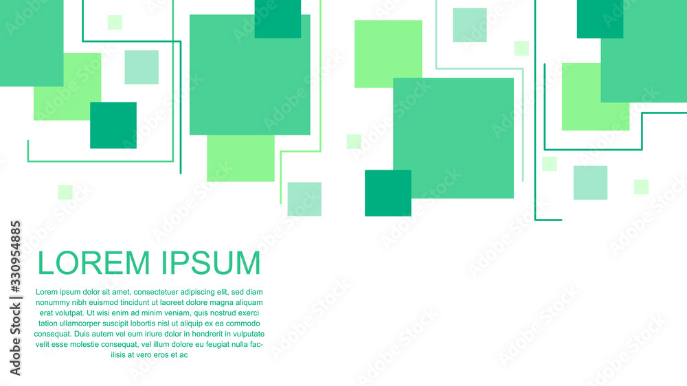 Poster geometric abstract line shapes square green vector background