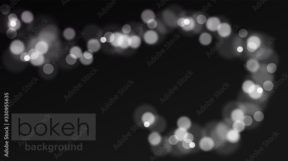 Poster bokeh blur abstract shapes circles white black in gradient vector background