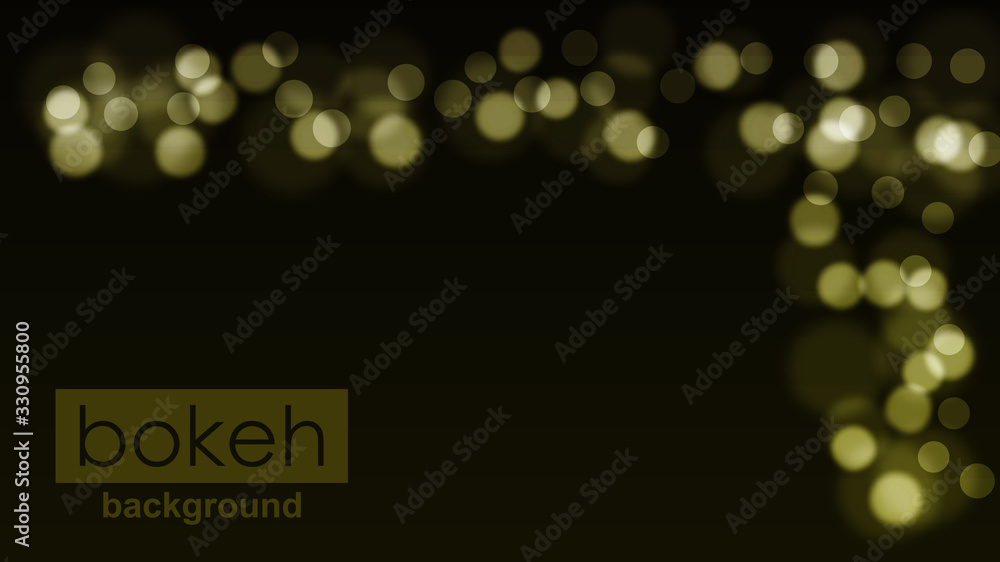 Poster bokeh blur abstract shapes circles gold yellow dark in gradient vector background