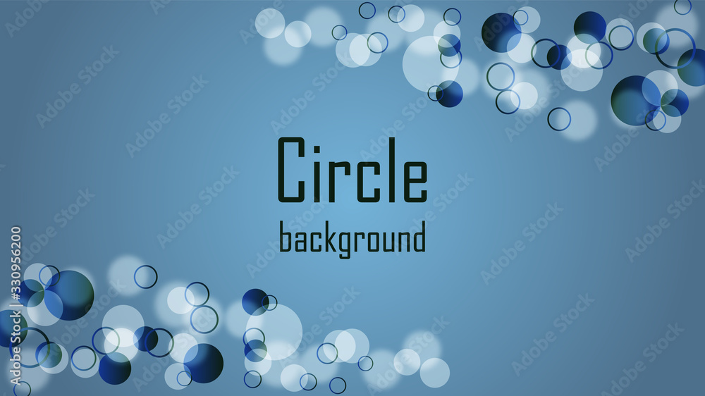 Aufkleber bokeh blur abstract shapes circles blue violet grey in gradient vector background.