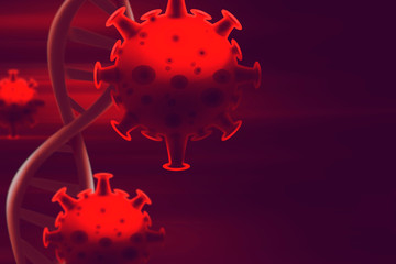 blood dna of covid-19 structure coronavirus crisis outbreak pandemic biohazard cell atom disease...