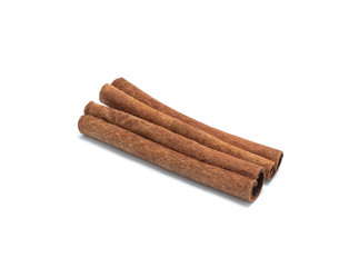 Two Cinnamon sticks isolated on white background