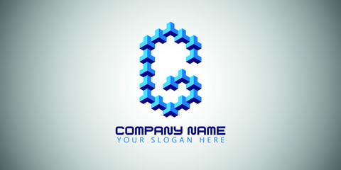 G Real estate construction tiles pattern letter logo design vector