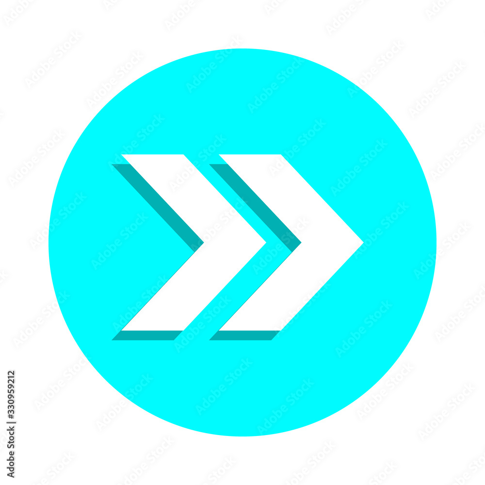 Poster double arrow badge icon. simple glyph, flat vector of web icons for ui and ux, website or mobile app