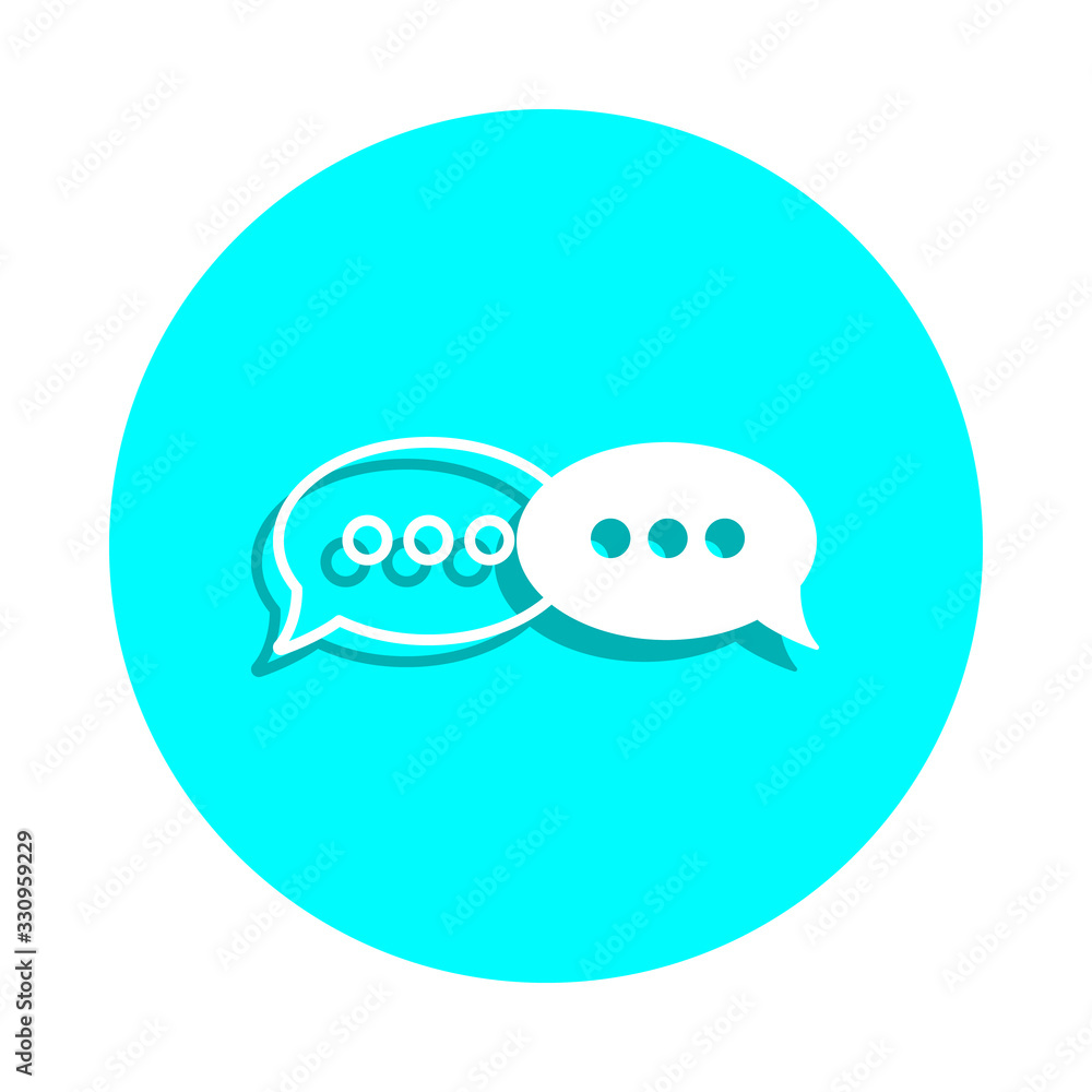 Poster bubbles of conversation badge icon. simple glyph, flat vector of web icons for ui and ux, website or
