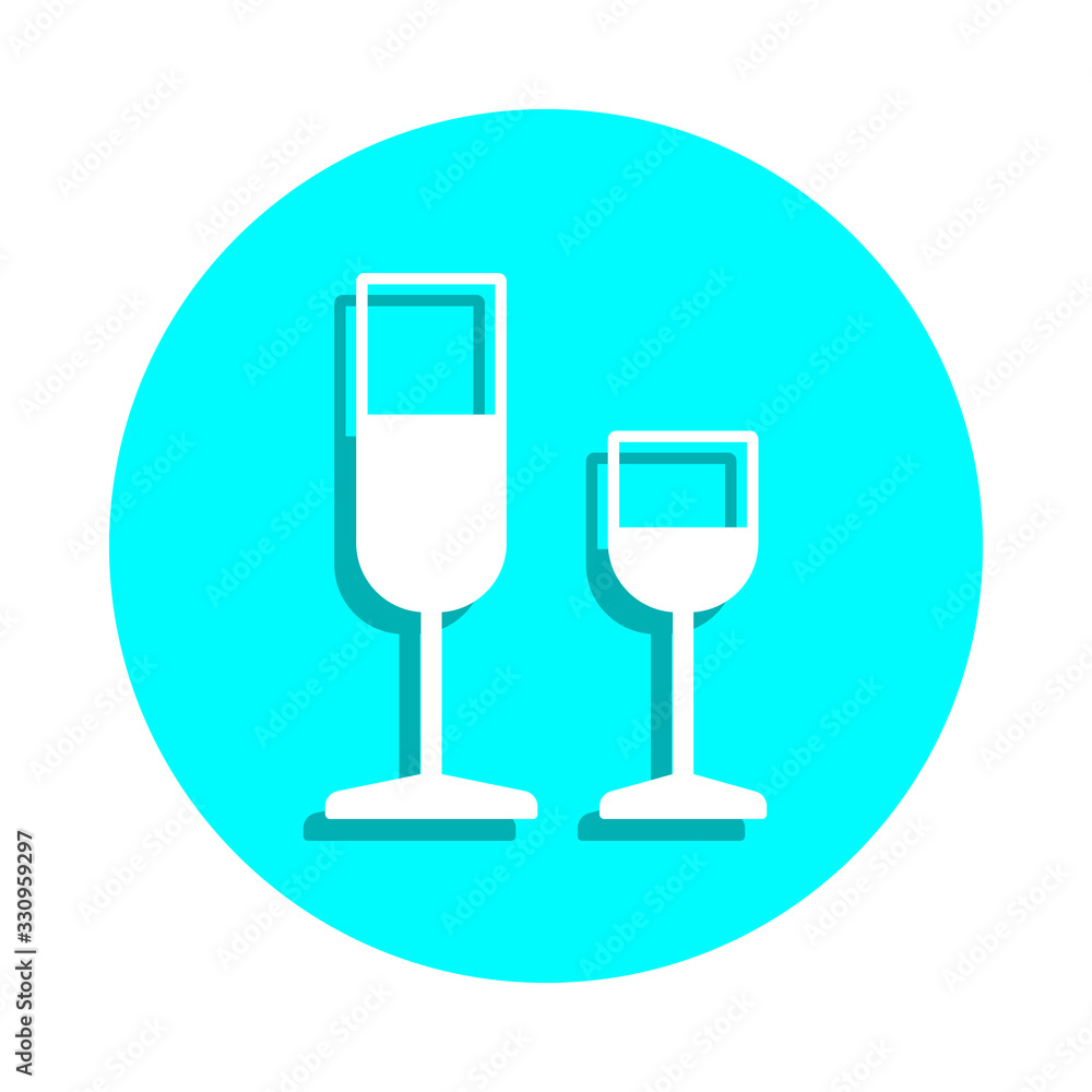 Aufkleber glasses of drinks badge icon. simple glyph, flat vector of web icons for ui and ux, website or mobil