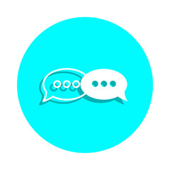 Bubbles of conversation badge icon. Simple glyph, flat vector of web icons for ui and ux, website or mobile application