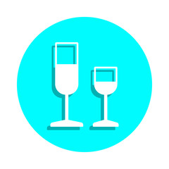 Glasses of drinks badge icon. Simple glyph, flat vector of web icons for ui and ux, website or mobile application