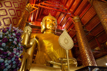 Buddha statue in Wat Phananchoeng, Ayutthaya, Thailand.