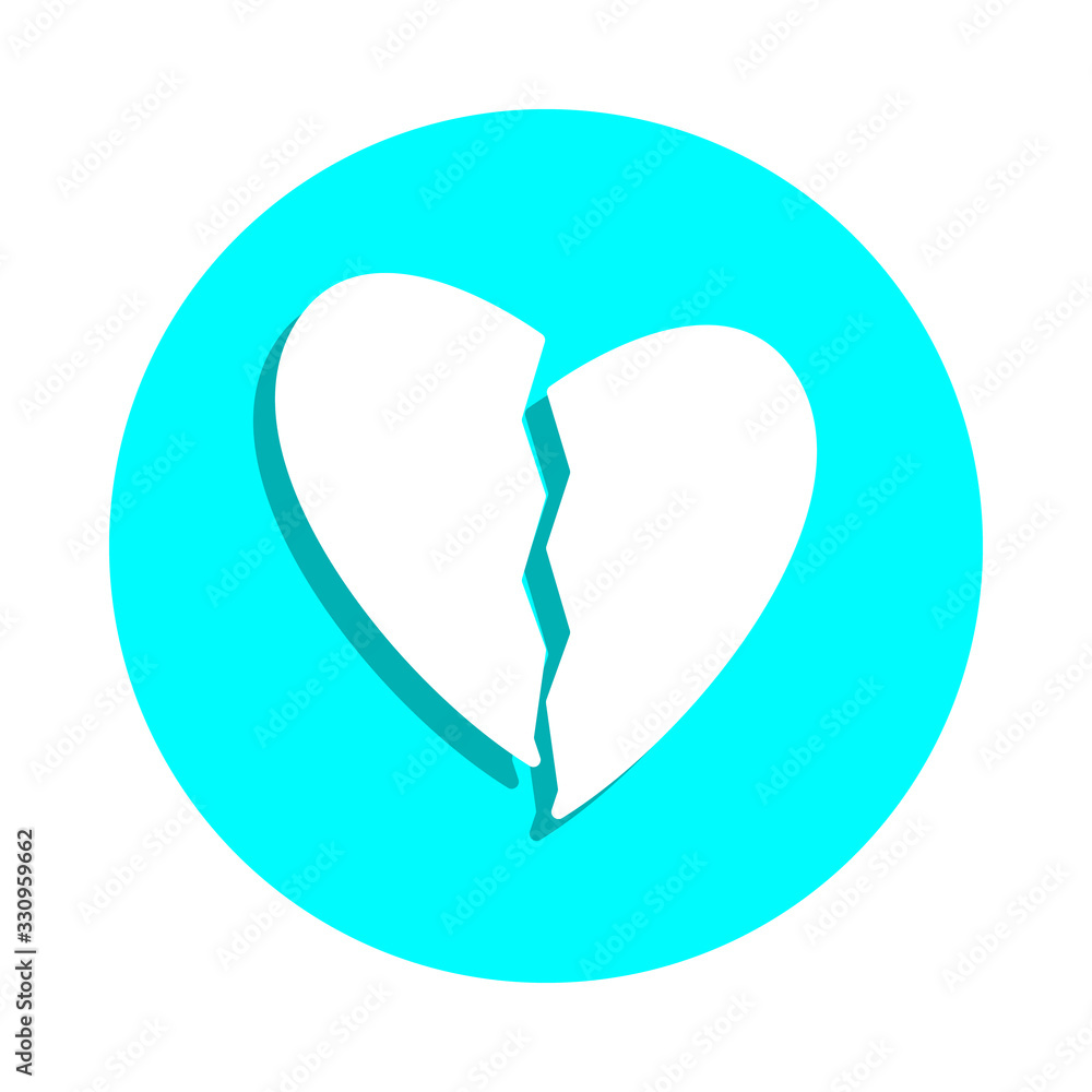 Poster broken heart badge icon. simple glyph, flat vector of web icons for ui and ux, website or mobile app