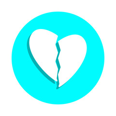 Broken heart badge icon. Simple glyph, flat vector of web icons for ui and ux, website or mobile application
