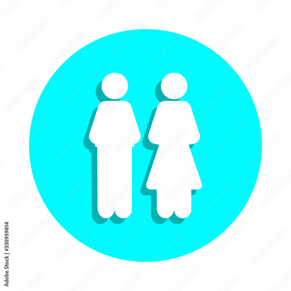 Poster man and woman badge icon. simple glyph, flat vector of web icons for ui and ux, website or mobile ap