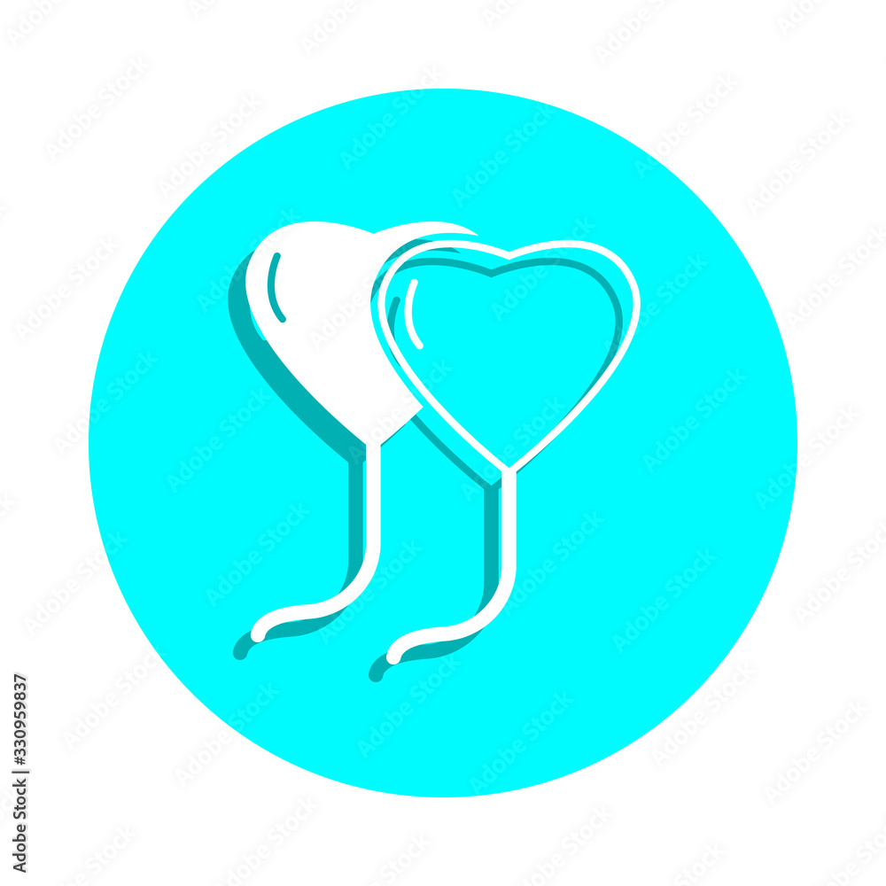 Poster heart shaped balls badge icon. simple glyph, flat vector of web icons for ui and ux, website or mobi