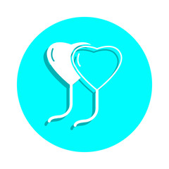 Heart shaped balls badge icon. Simple glyph, flat vector of web icons for ui and ux, website or mobile application
