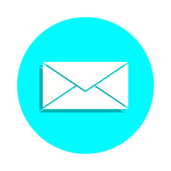 Closed envelope badge icon. Simple glyph, flat vector of web icons for ui and ux, website or mobile application
